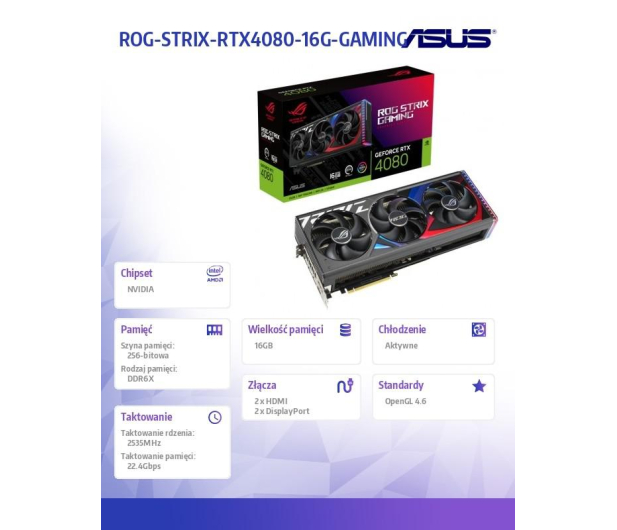 ASUS GeForce RTX 4080 ROG STRIX Gaming 16GB GDDR6X - 1085981 - zdjęcie 17